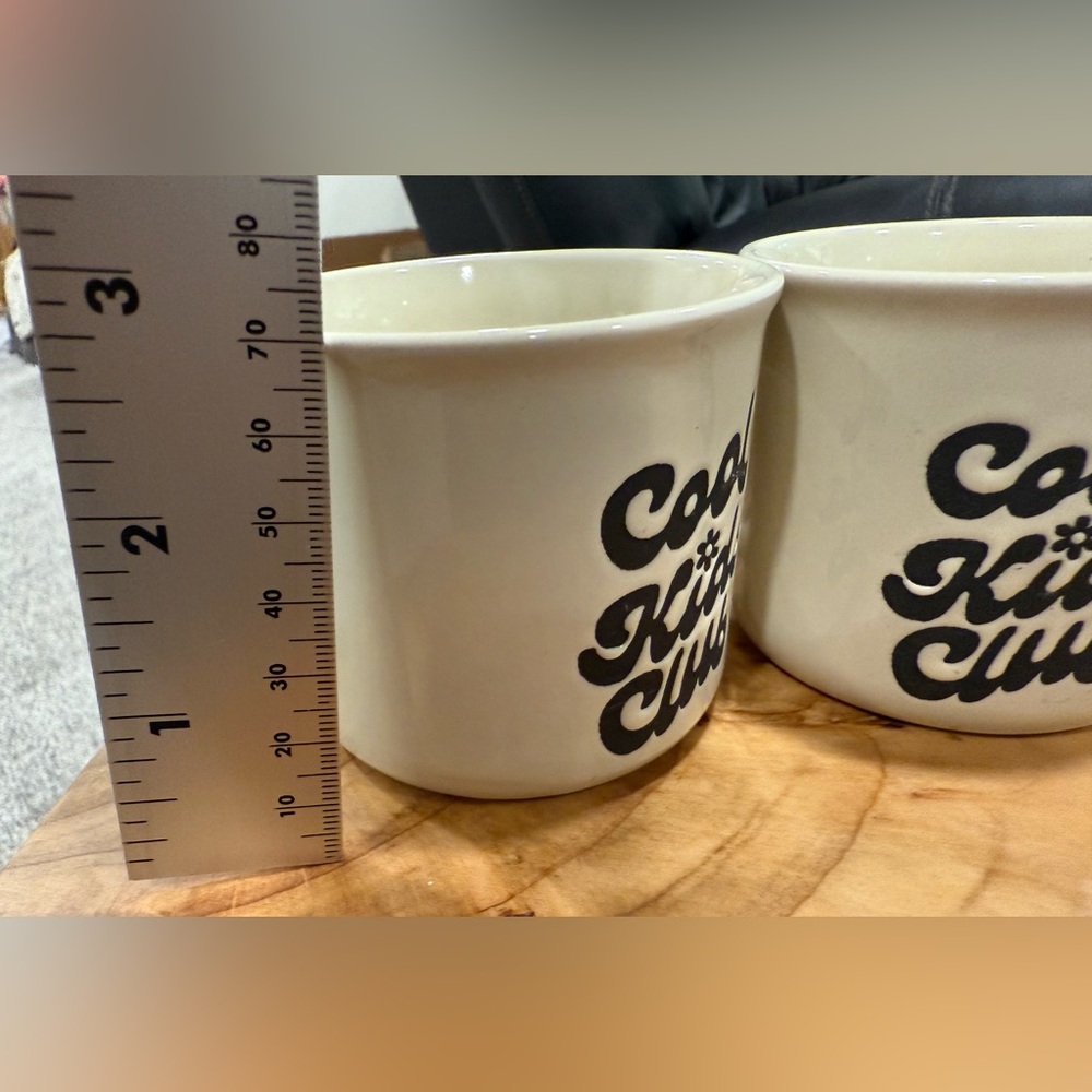 NWOT Cool Kids Club Ceramic Set of 2 Mini Mugs by Sunday Morning Ceramics - Picture 5 of 7
